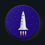 Bóton Redondo 7.62cm Rocket Science<br><div class="desc">Botão com ilustração vetorial plano do foguete que decola no espaço</div>