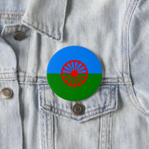 Bóton Redondo 7.62cm Romani Flag