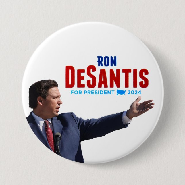 Bóton Redondo 7.62cm Ron DeSantis para o Presidente (Frente)