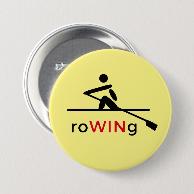 Bóton Redondo 7.62cm RoWINg amarelo motivacional (Frente & Verso)