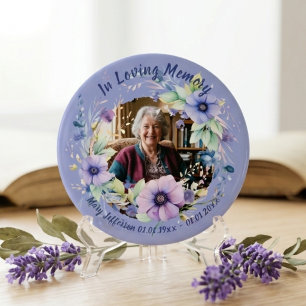 Bóton Redondo 7.62cm Roxo Azul Floral Memória Lembrança Foto