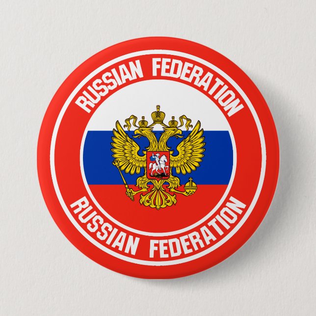 Bóton Redondo 7.62cm Rússia Round Emblem (Frente)