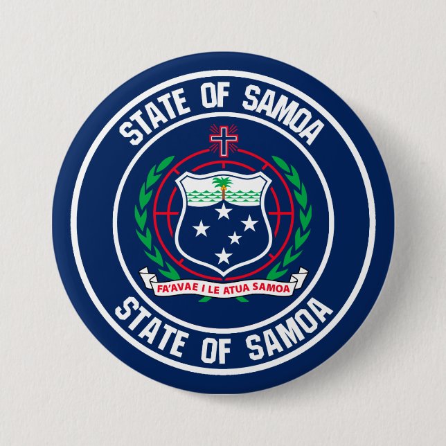 Bóton Redondo 7.62cm Samoa Round Emblem (Frente)