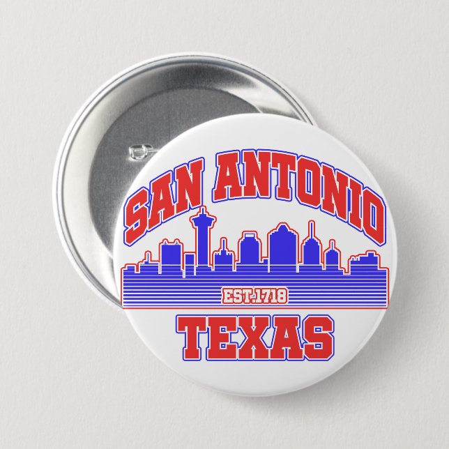Bóton Redondo 7.62cm San Antonio, Texas (Frente & Verso)