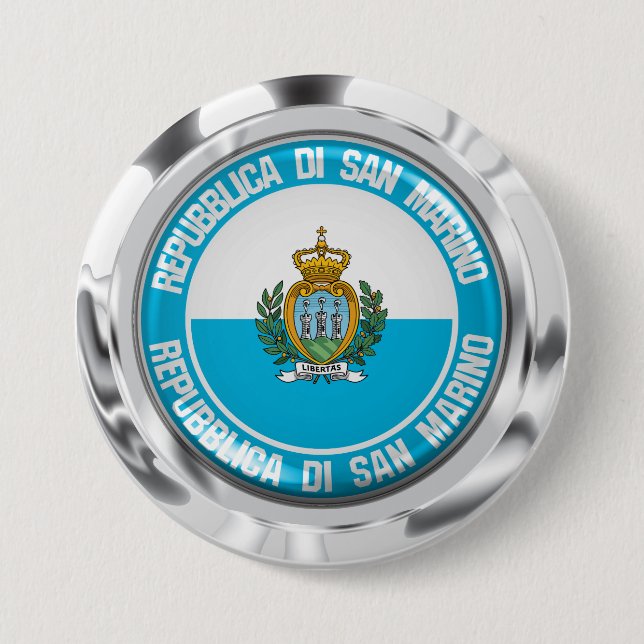 Bóton Redondo 7.62cm San Marino Round Emblem (Frente)