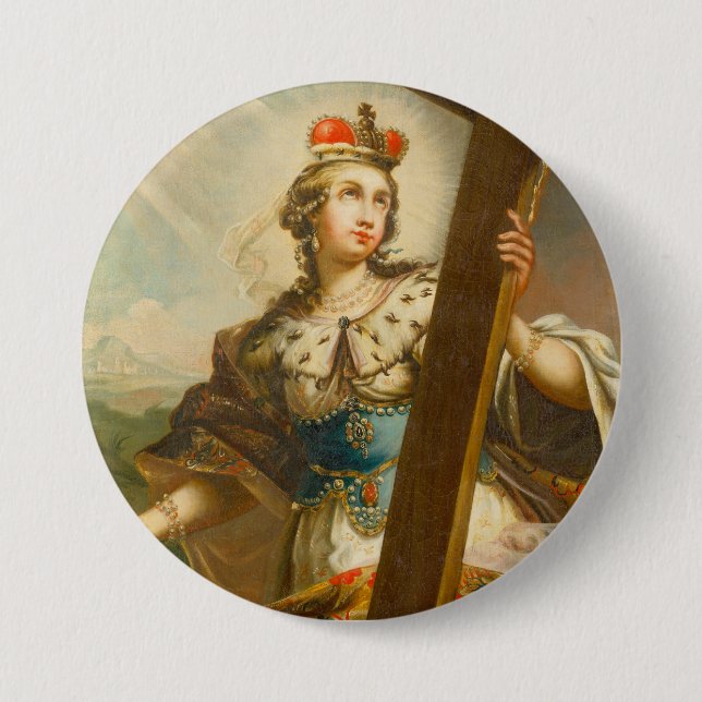 Bóton Redondo 7.62cm Santa Helena com a Vera Cruz Arte Sacra (Frente)
