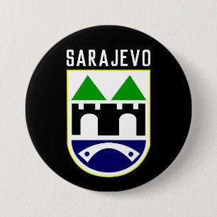 Bóton Redondo 7.62cm Sarajevo casaco de armas, Bósnia e Herzegovina