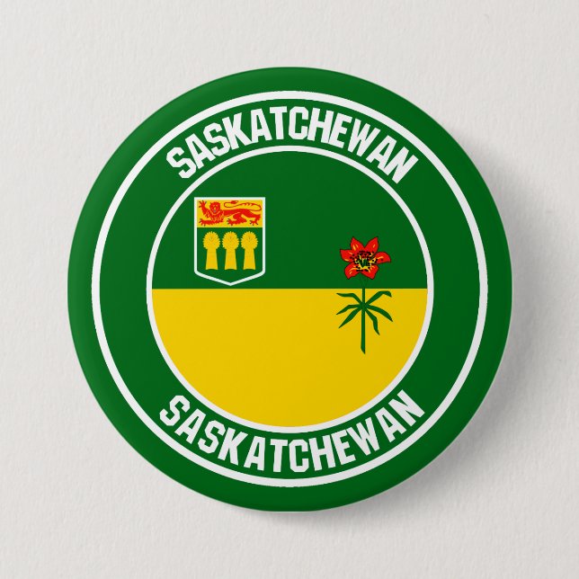 Bóton Redondo 7.62cm Saskatchewan Round Emblem (Frente)