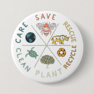 Bóton Redondo 7.62cm 🌎💚 Save Our Planet 🌿