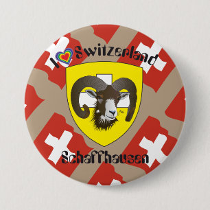 Bóton Redondo 7.62cm Schaffhausen - Schweiz - Suisse - Botões Svizzera