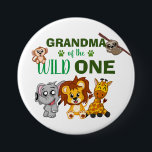 Bóton Redondo 7.62cm Selvagem Selvagem Selvagem Safari Zoo Avó Animal<br><div class="desc">Vovó da selvagem! Seu filho ou garota está virando um? Esta design Wild One é perfeita para a primeiro aniversario deles deixar sua avó mostrar seus entusiasmos para seus netos. O tema safari da selva mostra um desenho ilustrado: macaco,  preguiça,  elefante,  leão e girafa!</div>