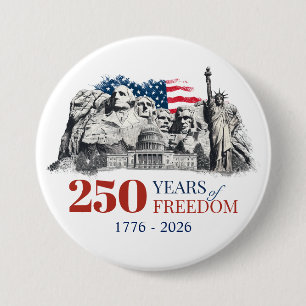 Bóton Redondo 7.62cm Semiquincentenário da América 250 Anos de Liberdad