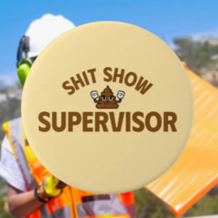 Bóton Redondo 7.62cm Silencioso Supervisor de Show Botão Divertido