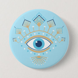 Bóton Redondo 7.62cm Símbolo de Proteção Turco de Mau Grego Decorado