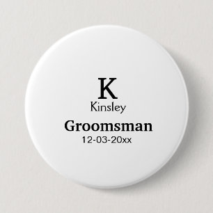 Bóton Redondo 7.62cm SIMPLES MINIMAL adicionar seu nome padrinho de cas