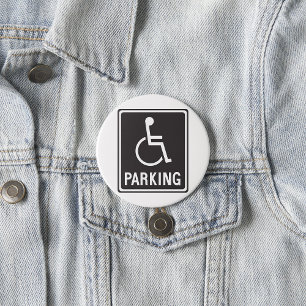 Bóton Redondo 7.62cm Sinal de Estacionamento Acessível Símbolo de Cadei