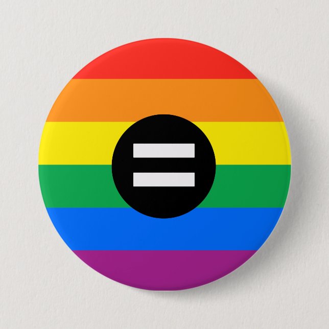 Bóton Redondo 7.62cm Sinalizador de Direitos Gays (Frente)