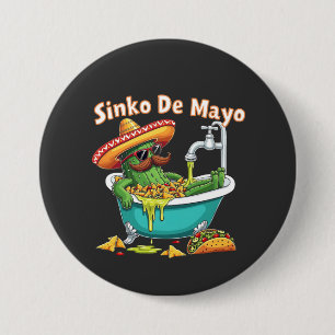 Bóton Redondo 7.62cm Sinko de Mayo"Cinco engraçados de Mayo Cactus