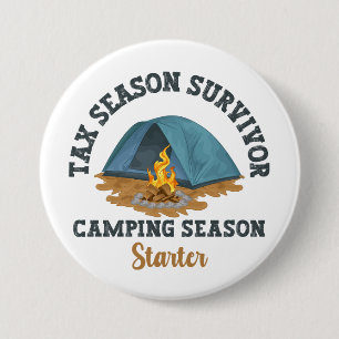 Bóton Redondo 7.62cm Sobrevivência da Estação Fiscal, Camping Season St