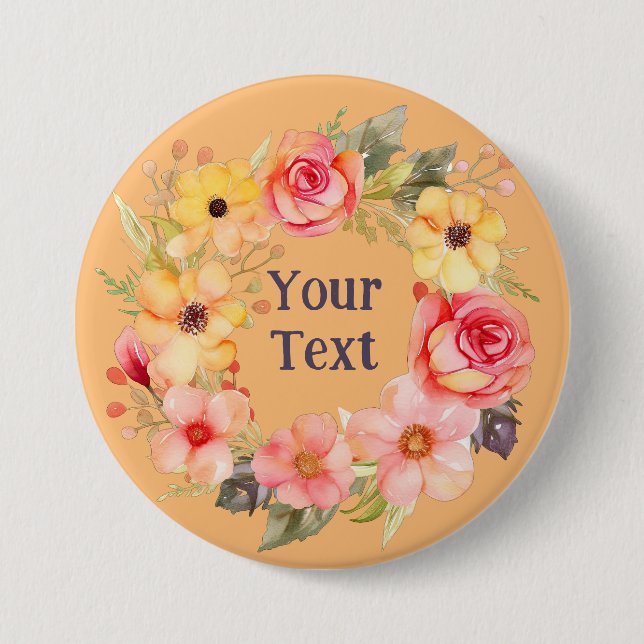 Bóton Redondo 7.62cm Solha Floral sofisticada Lapel Brooch (Frente)
