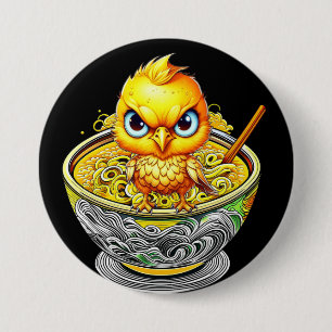 Bóton Redondo 7.62cm Sopa De Noodle De Frango Irritada
