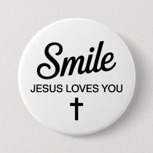 Bóton Redondo 7.62cm Sorria Jesus Te Ama