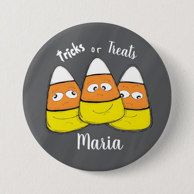 Bóton Redondo 7.62cm Sorriso Halloween Corn Candy (Frente)