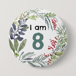 Bóton Redondo 7.62cm Sou 8 Plantas Botânicas Elegantes, Crachá de Pinos