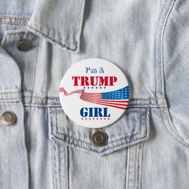 Bóton Redondo 7.62cm Sou uma Trump Girl - Button (In Situ)