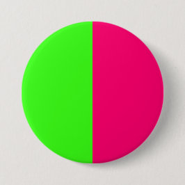 Bóton Redondo 7.62cm Split Neon Green & Pink Button – Customizable