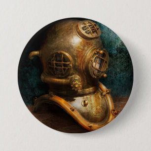 Bóton Redondo 7.62cm Steampunk - mergulho - o capacete do mergulho