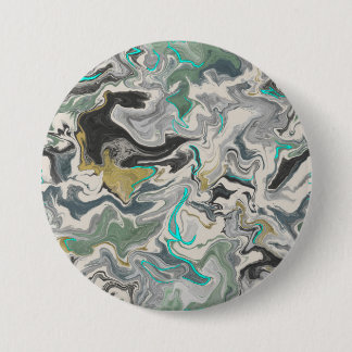 Bóton Redondo 7.62cm Stone Marbling with Turquoise Veins 3" Round