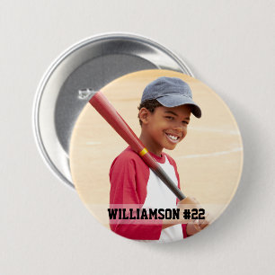 Bóton Redondo 7.62cm Sua Fotografia Personalizada Baseball ou Sua Rodad