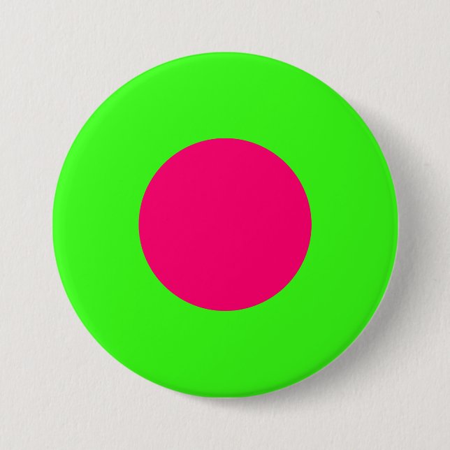 Bóton Redondo 7.62cm Target Style Neon Button – Customizable (Frente)