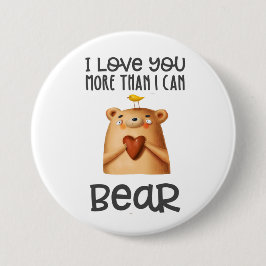 Bóton Redondo 7.62cm Te Amo Mais Urso