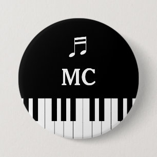 Bóton Redondo 7.62cm Teclado de piano que Wedding Pin MC