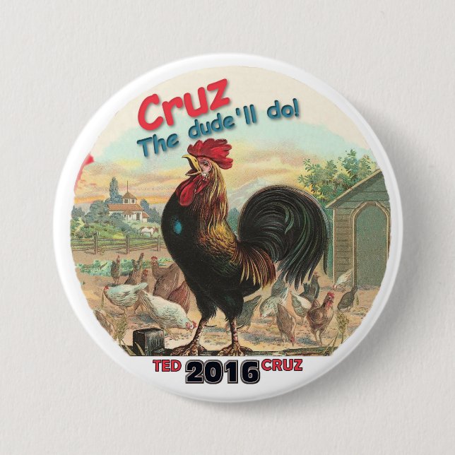 Bóton Redondo 7.62cm Ted Cruz 2016 (Frente)