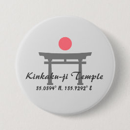 Bóton Redondo 7.62cm Templo Kinkaku-ji Latitude Longitude