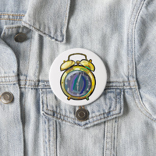 Bóton Redondo 7.62cm Tempo de retrocesso do relógio de alarme Dourado V