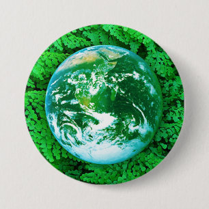Bóton Redondo 7.62cm Terra verde - consciência ecológica