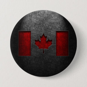 Bóton Redondo 7.62cm Textura canadense da pedra da bandeira
