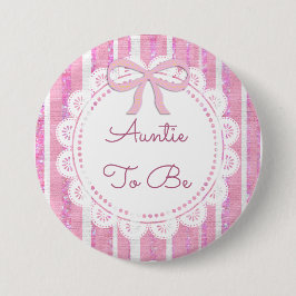 Bóton Redondo 7.62cm Tia a ser arco do rosa de botão do chá de fraldas