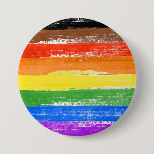 Bóton Redondo 7.62cm TQIA+ Pintura do Orgulho LGBTQIA