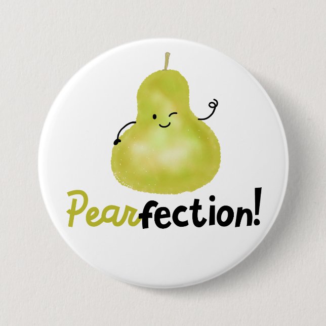 Bóton Redondo 7.62cm Trocadilho de Pear Positivo - Pearfecção (Frente)