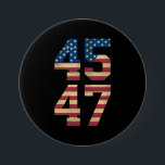 Bóton Redondo 7.62cm Trump 2024 45 47 Vintage American Flag Retro 4547<br><div class="desc">Trump 2024 45 47 Vintage American Flag Retro 4547 Trump 2024</div>