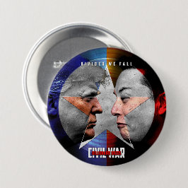 Bóton Redondo 7.62cm Trump Elon Guerra Civil Donald vs Musical