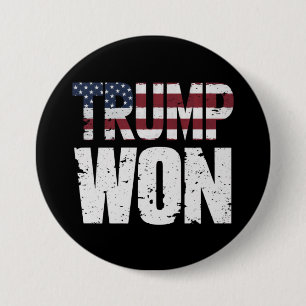 Bóton Redondo 7.62cm Trump Ganhou 47º Presidente dos EUA Venceu Eleição