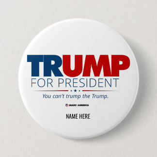 Bóton Redondo 7.62cm Trump Personalizado para Presidente Eleição 2024