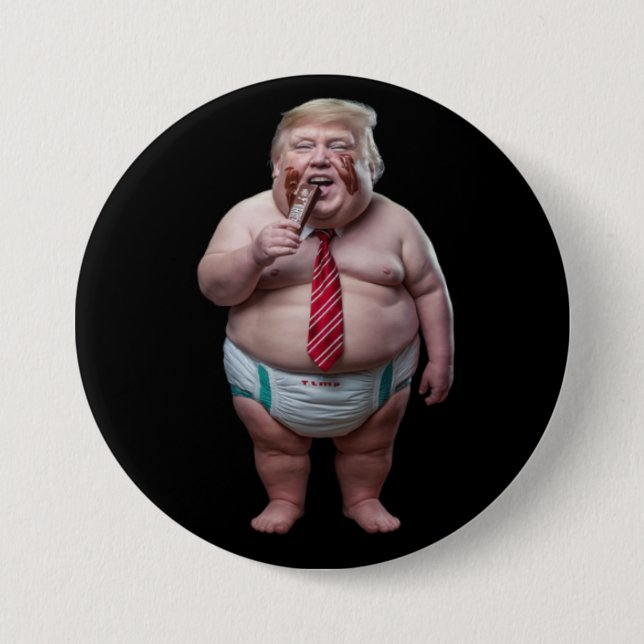Bóton Redondo 7.62cm Trump Toddler Button (Frente)