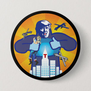 Bóton Redondo 7.62cm Trump v. Hillary